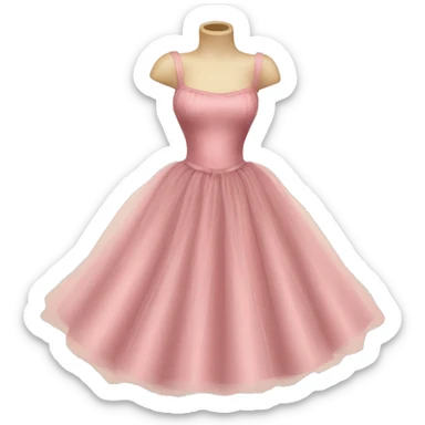 Elegant vintage pink tulle dress sticker