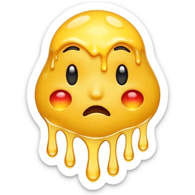 upside-down melting face emoji with more exaggerated melting sticker