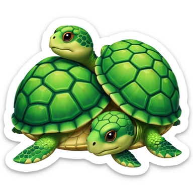 Two turtles cuddling sticker