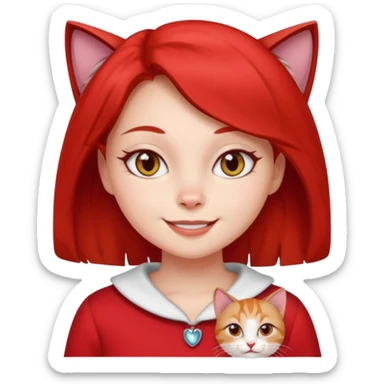 girl with cat eyes on her chest is the cutest person monster red and white in my opinion and she has a lot to do  sticker