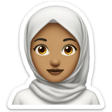 hijabi woman rocket scientist with light skin and black eyes sticker