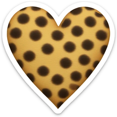 Cheetah heart shape sticker