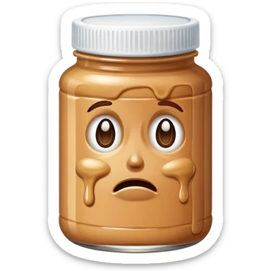 Crying peanut butter jar sticker