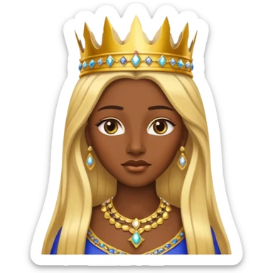 Queen of Sheba with dark skin, blonde long hair sticker