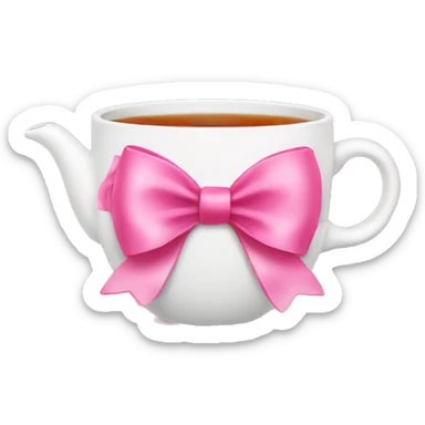 Pink bow with tea sticker