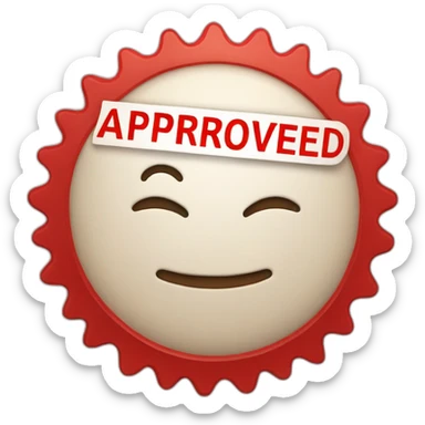 red stamp with word approved sticker