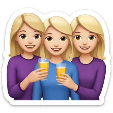 three besties two blondes and one brunette at the middle sticker