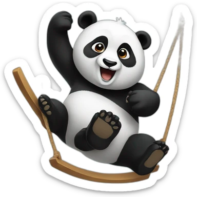 A panda that swings sticker