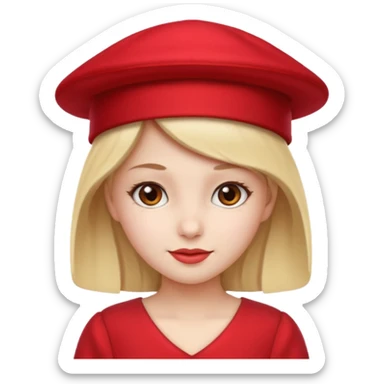 red hat and red dress girl sticker