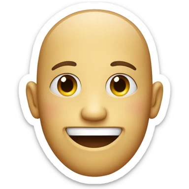 Smiley face with a huge smile and no eyelids and no eyebrows a beard sticker