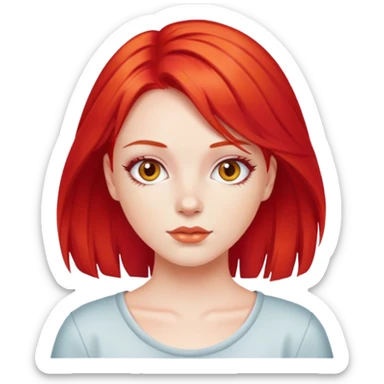 y2k fashion girl with bright red hair sticker