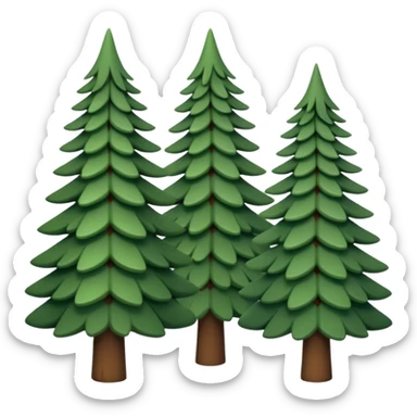 forest, small cute evergreen trees with a lot of leaves sticker