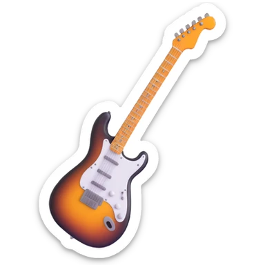 rock and roll electric guitar sticker