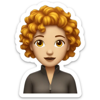  a white woman with wavy brown hair that is dressed as the sun sticker