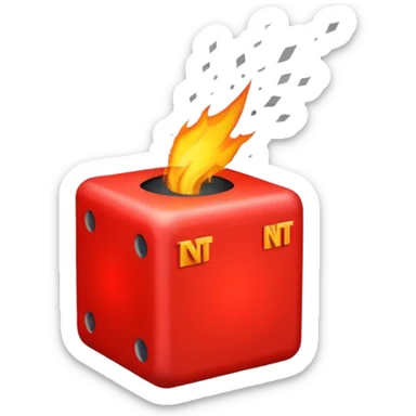 generate a bright red TNT cube sticker