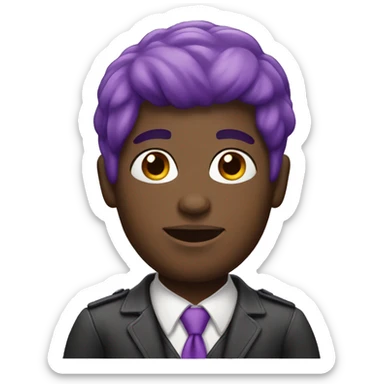 Gay black person with purple hair sticker