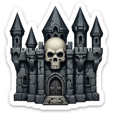 Dark Evil Skull Fortress sticker
