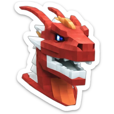 Pixelmon Minecraft Head Skin Red dragon sticker