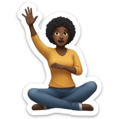 Black woman on knees reaching arm out sticker
