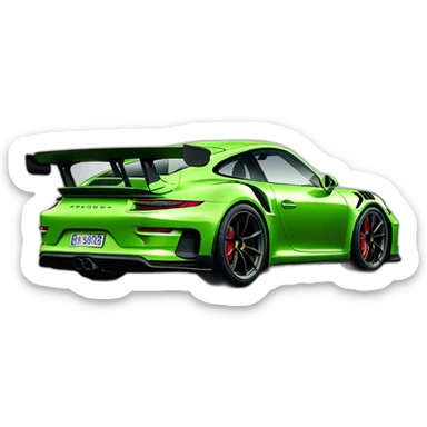 green Porsche 911 gt3 rs sticker