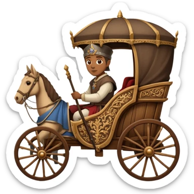 in medieval period  a man in a Carriage sticker