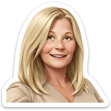 smiling blonde girl portrait sticker