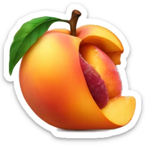 eating a wet juicy peach  sticker