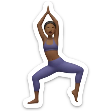 Yoga pose standing on one leg with other in air with arms in a binding in front of chest sticker