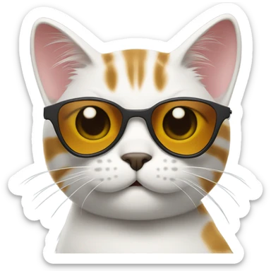 cat waving hello in subglasses sticker