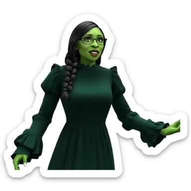 green skinned girl in dress sticker