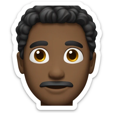 guy with middle part black hair  sticker