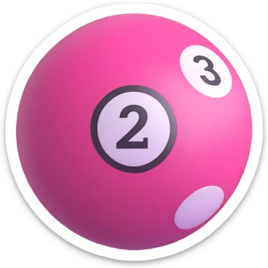 pink billiard ball with the number 23 sticker