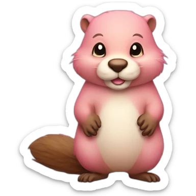 light-pink-fur-cute-beaver-with-big-tail sticker