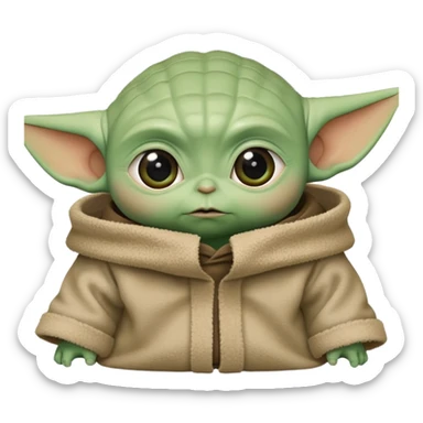 Head of baby Yoda sticker