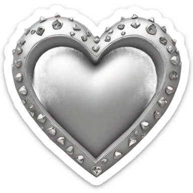 a hollow heart studded with silver sticker