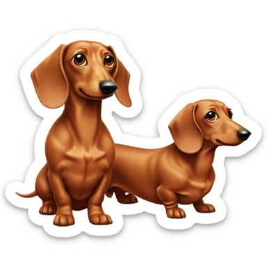 two dachshund sausage dogs sticker