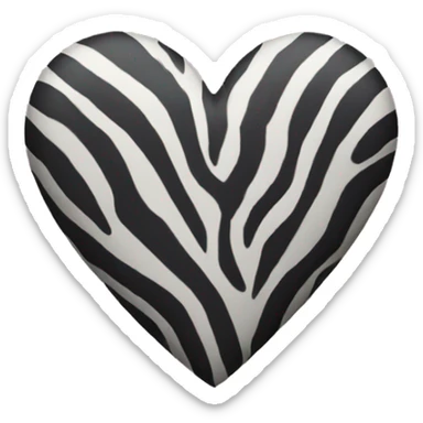 Zebra striped heart sticker