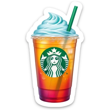 starbucks summer drink on a summer background (ios emoji style) sticker