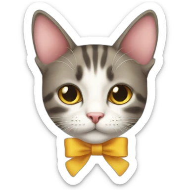 Cat cat ribbon sticker