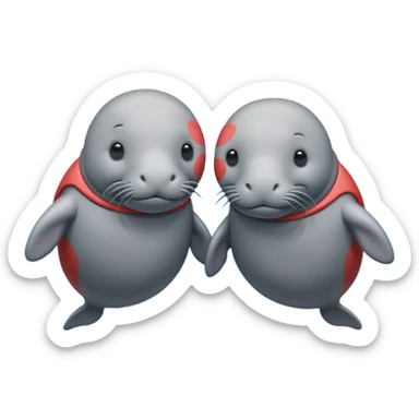 love couple manatee sticker