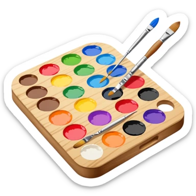 Palette with brush sticker