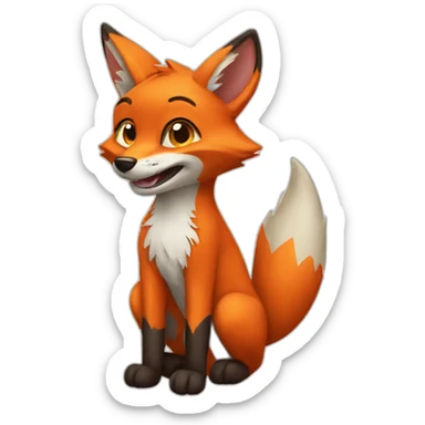 Fox wearing a Stitch costume sticker