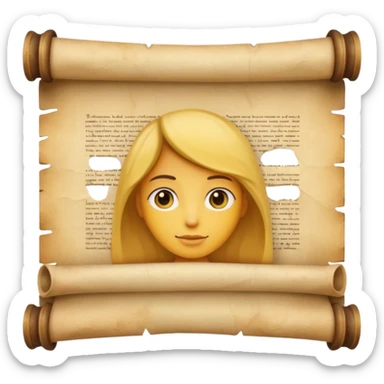 person with old scroll judgment. sticker