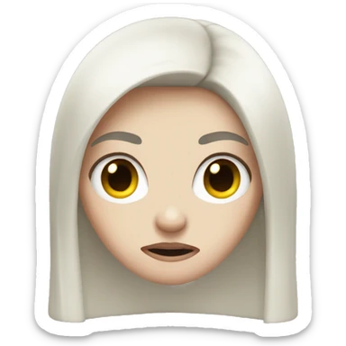 Angry pale girl with long black hair  sticker