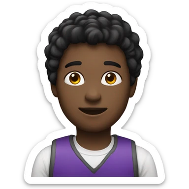 Half black and purple heart sticker