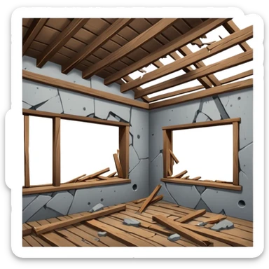 Damaged Building Interior sticker