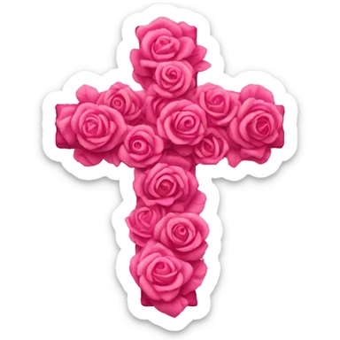Pink cross made of roses sticker