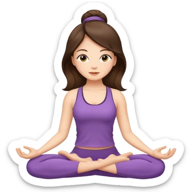 yoga women elegant and brunette hair sticker