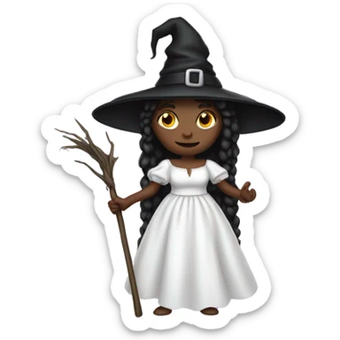 witch whit white dress sticker