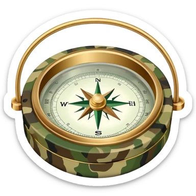 military compass with camouflage pattern sticker